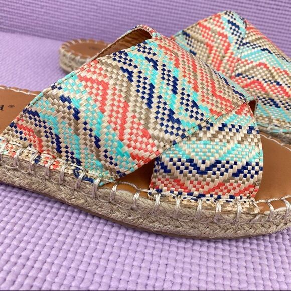 Serra Woven Cross Strap Espadrille Slide Sandals Size 8 NWOT - Picture 4 of 10
